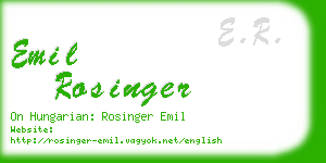 emil rosinger business card